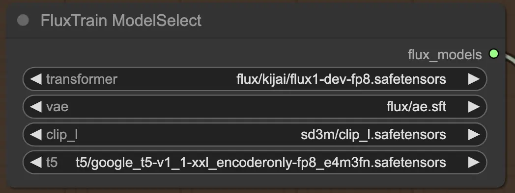 FLUX LoRA 训练：FluxTrainModelSelect